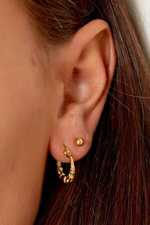 Boucles d'oreilles créoles en acier inoxydable Argenté h5 Image3
